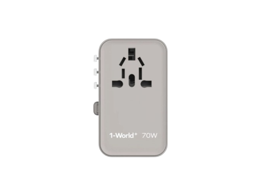 Buy Momax 1-World+ 70W GaN Travel Adapter - USB-C, USB-A, AC Outlet Grey in Qatar Buy Momax 1-World+ 70W GaN Travel Adapter - USB-C, USB-A, AC Outlet Grey in Qatar